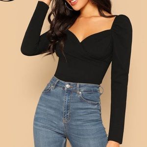 Sweetheart long sleeve top